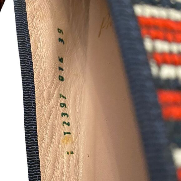 Pretty Loafers Sz 8 Red White Blue Corded Fabric Slip On Comfort Driving Flats - Picture 6 of 7